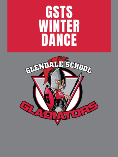 Banner States GSTS WINTER DANCE and has Gladiator Logo