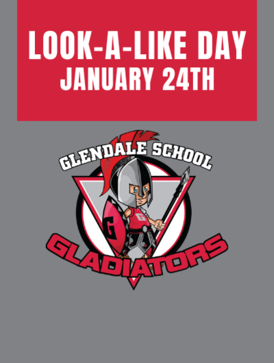 Look a like day January 24th with gladiator logo